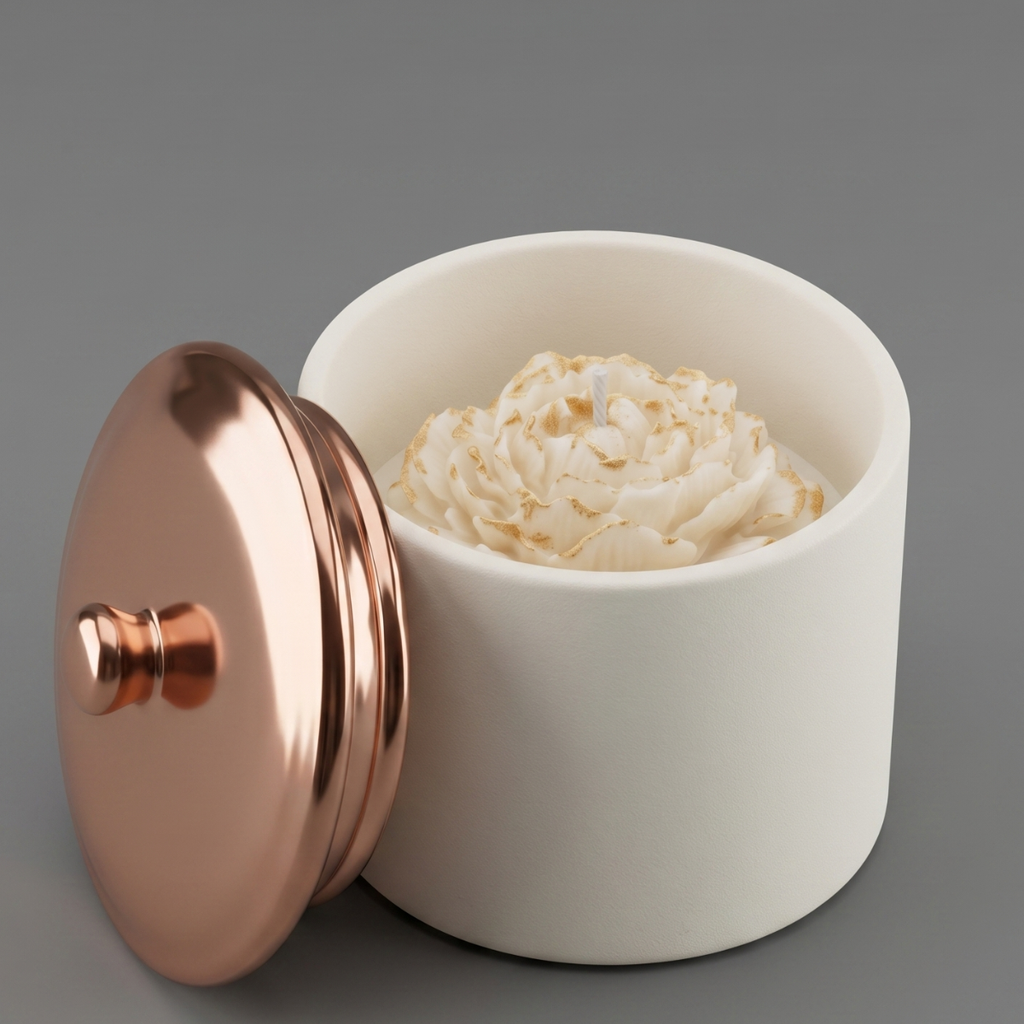 3D No. 13 Imperial Peony De Hue - Floral Artisan Ceramic Candle