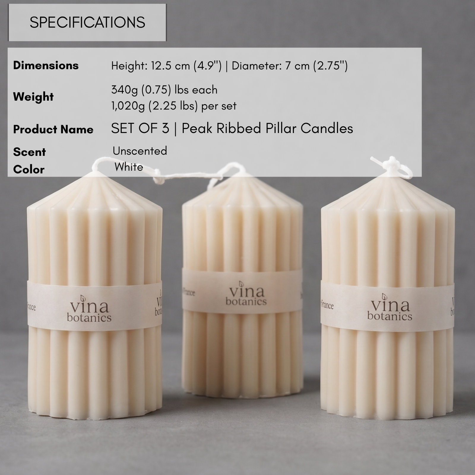 Peak Ribbed Pillar Candle